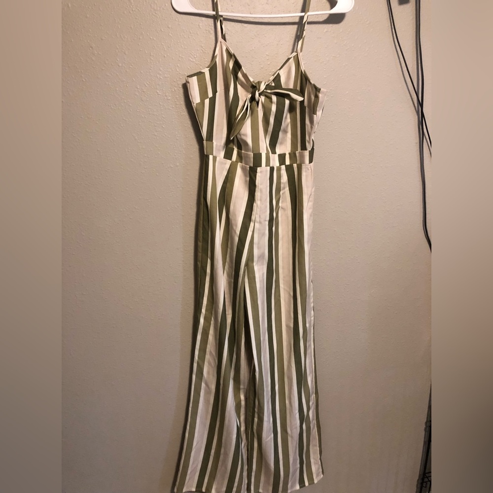 Striped Green Jumpsuit